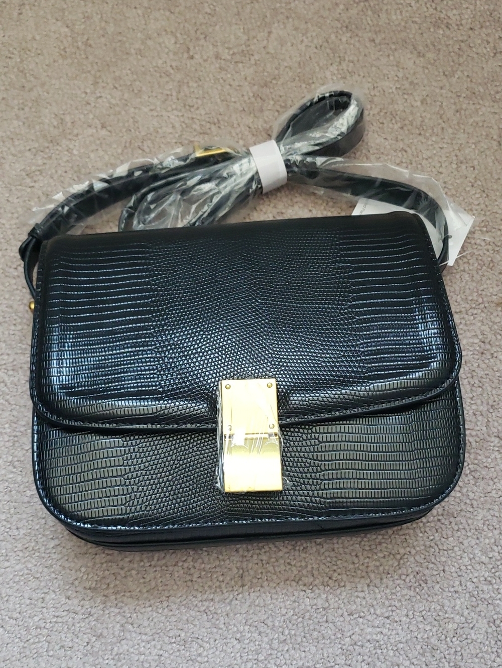 Rickis Black Purse With Long Shoulder Strap, New With Tags